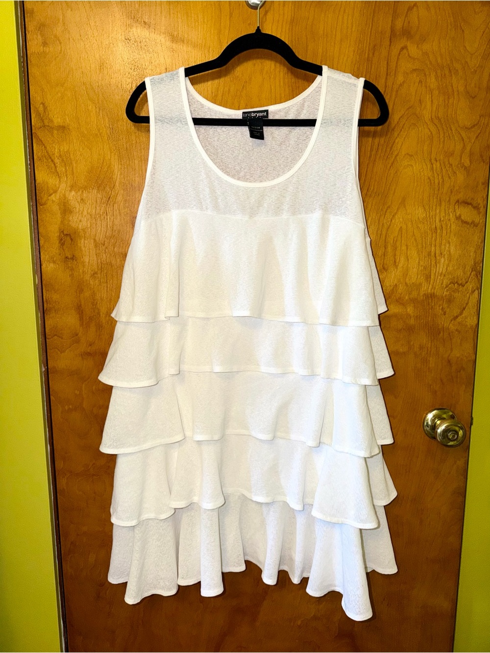 Lane Bryant White Tiered Ruffle Tank Dress/Swim Coverup 18/20W